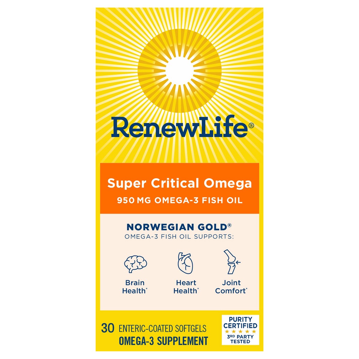 slide 1 of 5, Renew Life Norwegian Gold Super Critical Omega Fish Oil Supplement – 30 Softgels, 950 Mg, 30 ct