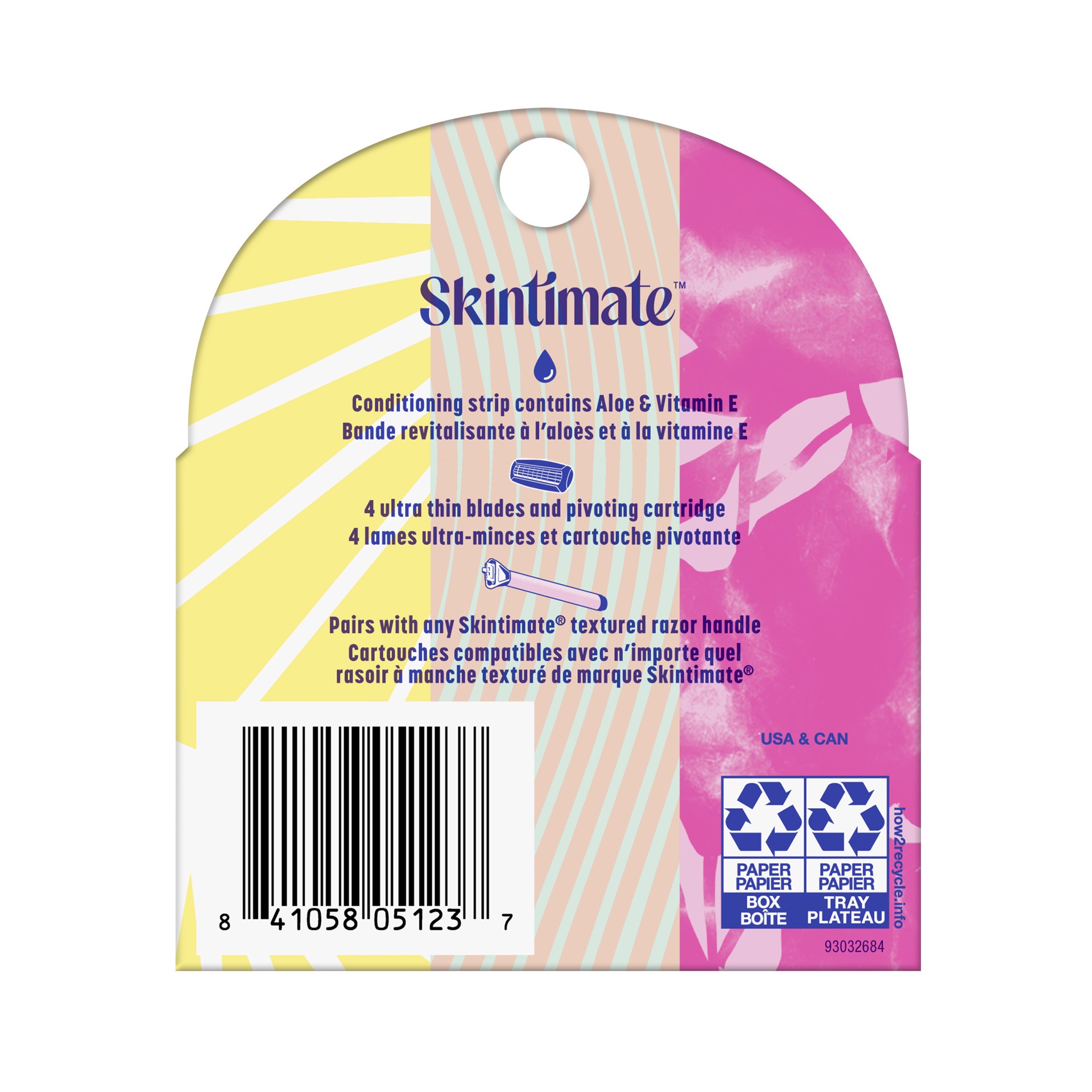 slide 2 of 6, Skintimate 4 Blades Cartridge Refills 4 ea, 4 ct