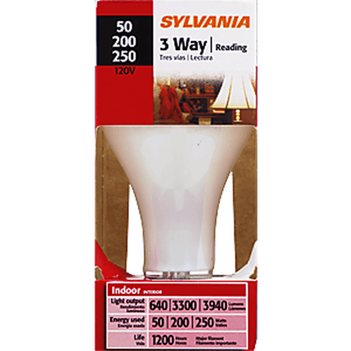 slide 4 of 9, Sylvania Soft White 50-200-250 Watt 3-Way Indoor Light Bulb, 1 ct