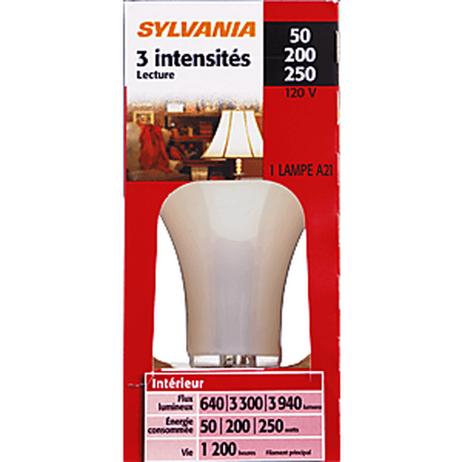 slide 7 of 9, Sylvania Soft White 50-200-250 Watt 3-Way Indoor Light Bulb, 1 ct