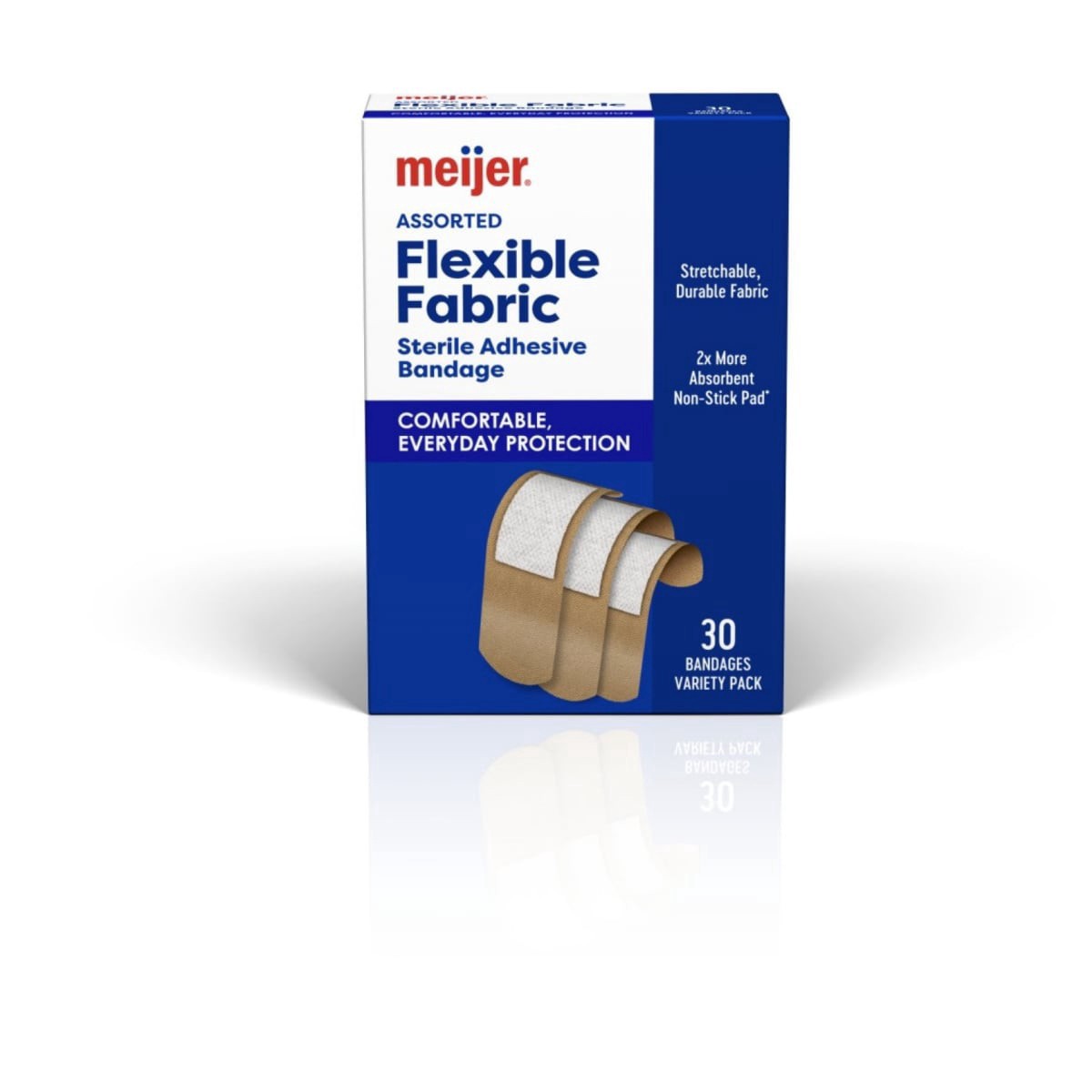 slide 1 of 21, Meijer Flexible Fabric Adhesive Bandages, 30 ct