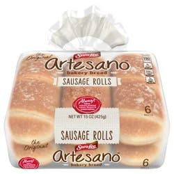 Sara Lee Artesano Plain Sausage Rolls, 6 count, 15 oz