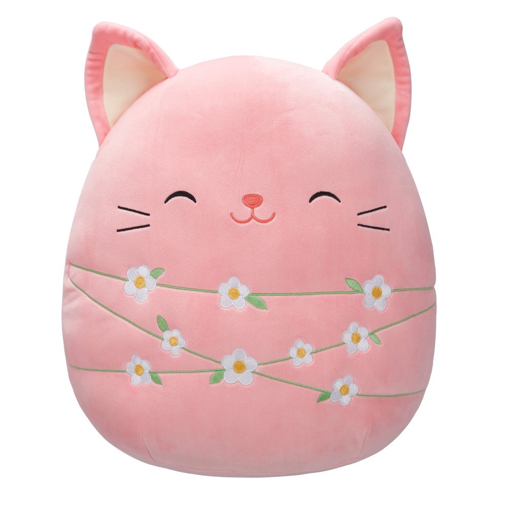 slide 1 of 1, Squishmallows 16" Peach Cat Wrapped with Flower Stems, 16 in