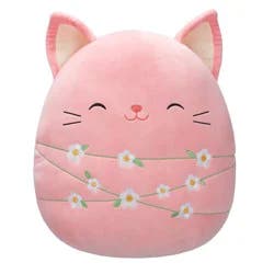 Squishmallows 16" Peach Cat Wrapped with Flower Stems