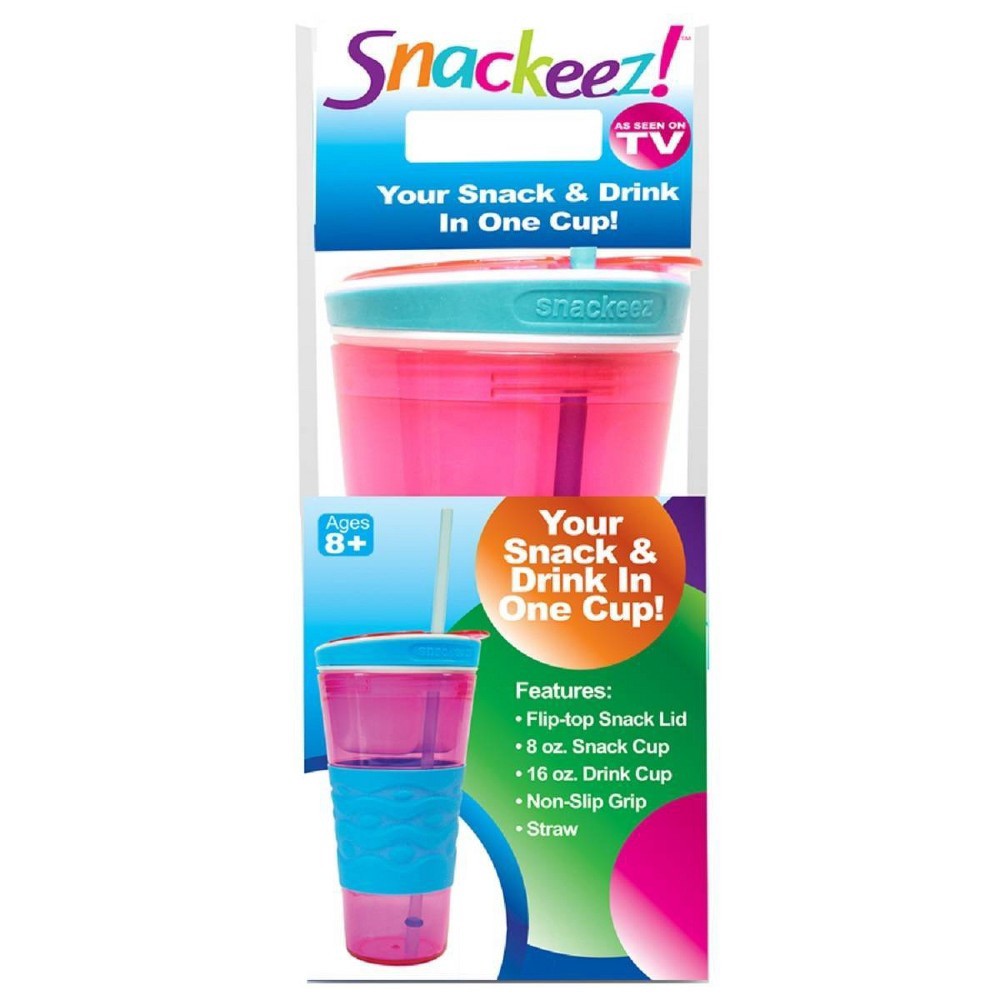 slide 4 of 12, Snackeez 2-in-1 Snack & 24oz Drink Cup Pink/Purple, 24 oz