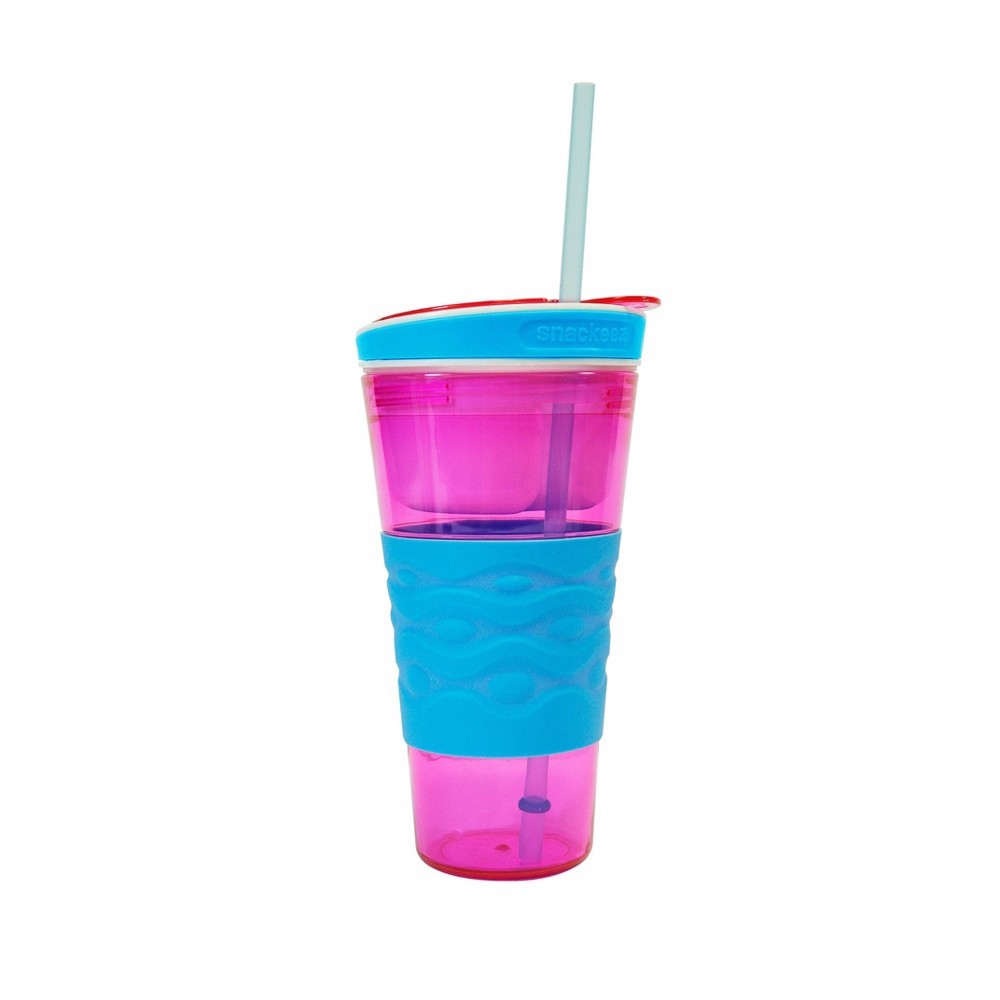 slide 11 of 12, Snackeez 2-in-1 Snack & 24oz Drink Cup Pink/Purple, 24 oz