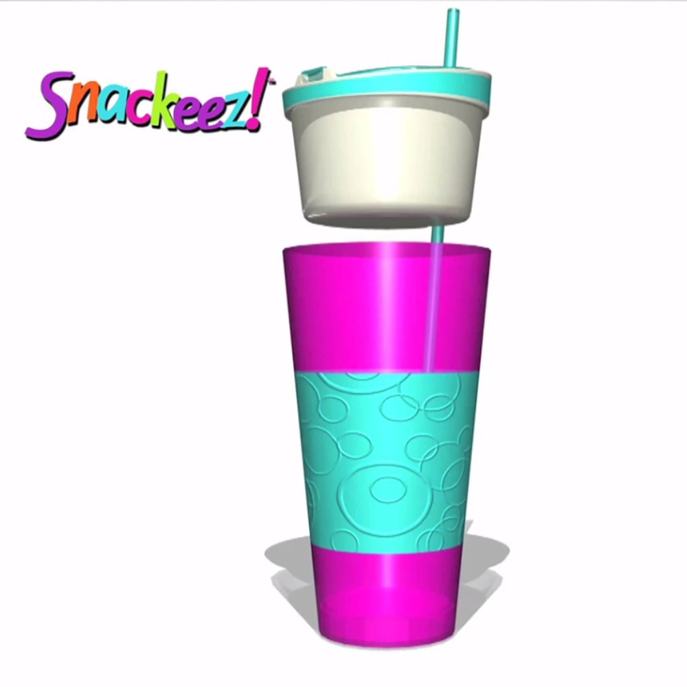 slide 10 of 12, Snackeez 2-in-1 Snack & 24oz Drink Cup Pink/Purple, 24 oz