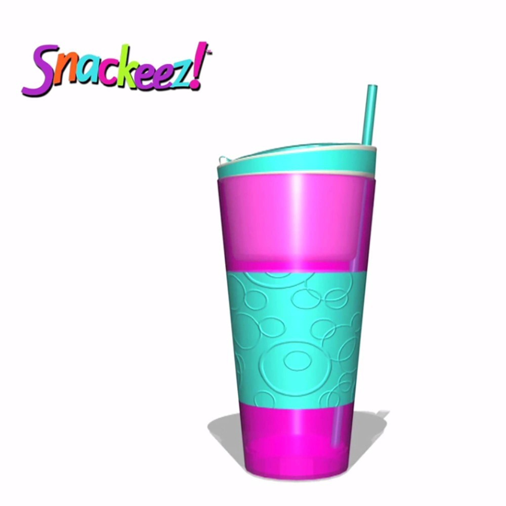 slide 12 of 12, Snackeez 2-in-1 Snack & 24oz Drink Cup Pink/Purple, 24 oz