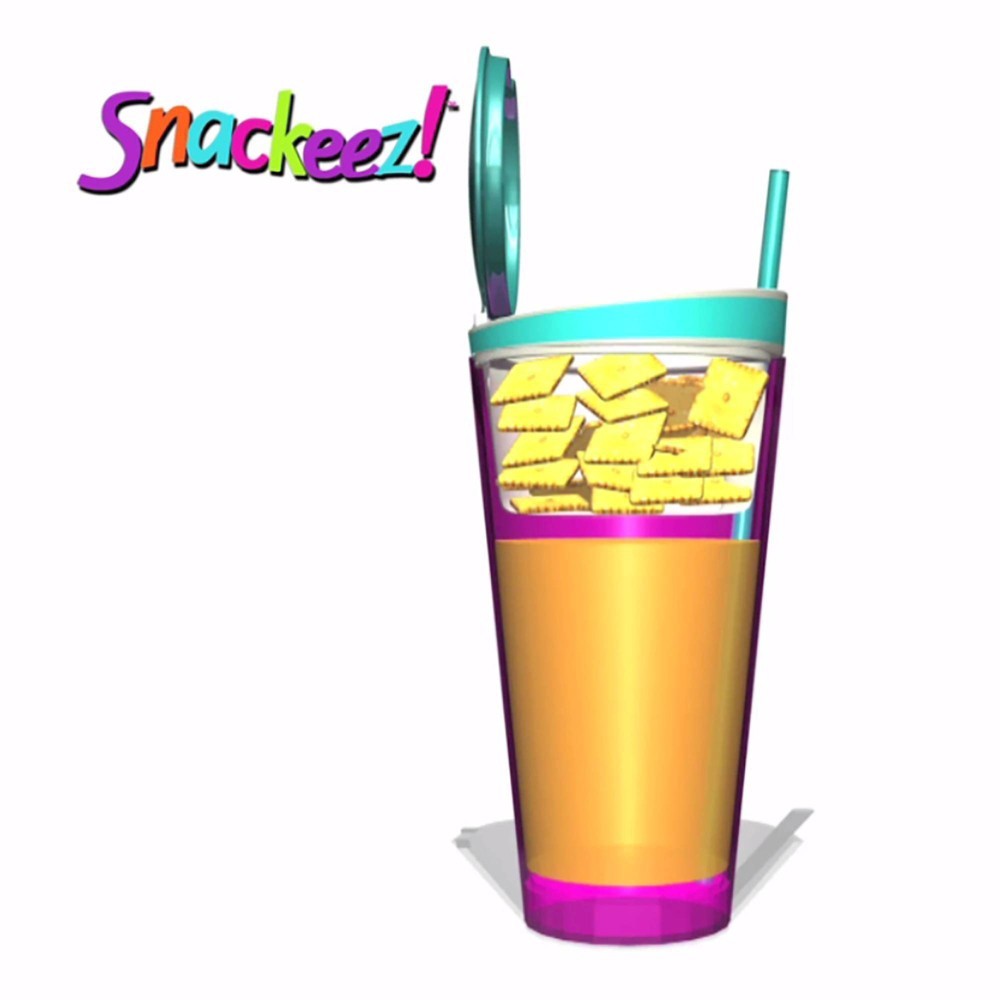 slide 8 of 12, Snackeez 2-in-1 Snack & 24oz Drink Cup Pink/Purple, 24 oz