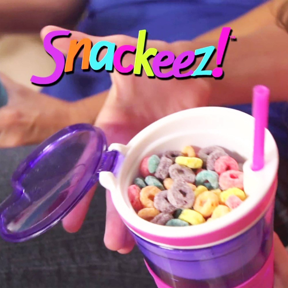 slide 6 of 12, Snackeez 2-in-1 Snack & 24oz Drink Cup Pink/Purple, 24 oz