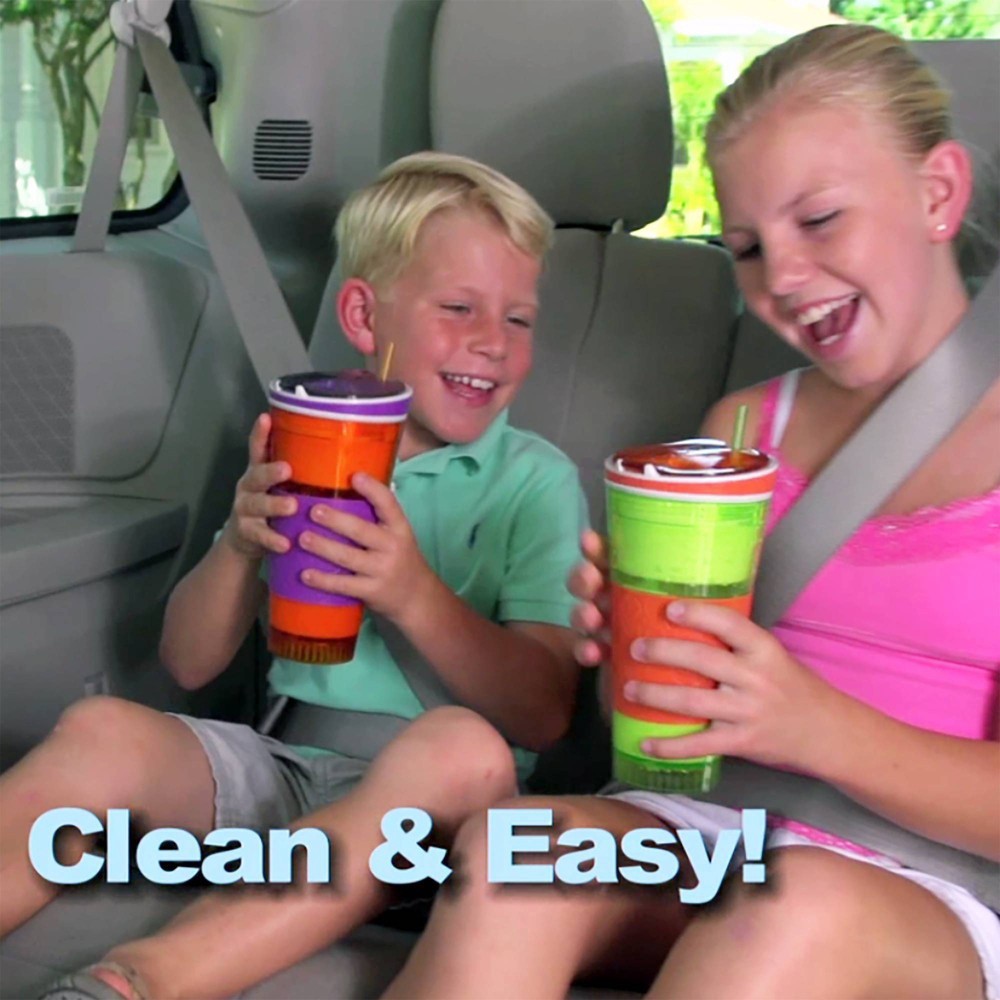 slide 3 of 12, Snackeez 2-in-1 Snack & 24oz Drink Cup Pink/Purple, 24 oz