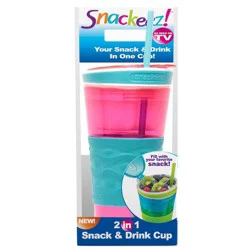 Snackeez 2-in-1 Snack & 24oz Drink Cup Pink/Purple