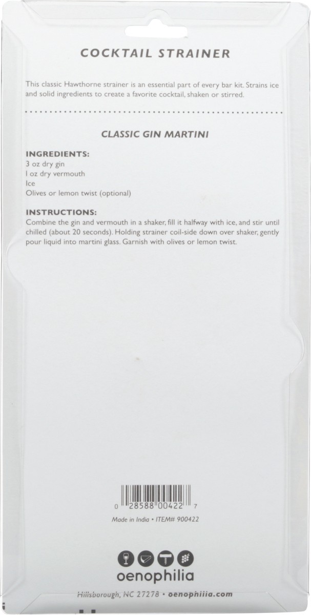 slide 6 of 9, Oenophilia Bar Cocktail Strainer 1 ea, 1 ct