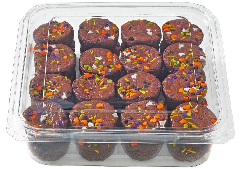 slide 3 of 3, Bakery Fresh Halloween Brownie Tub, 32 ct / 32.5 oz
