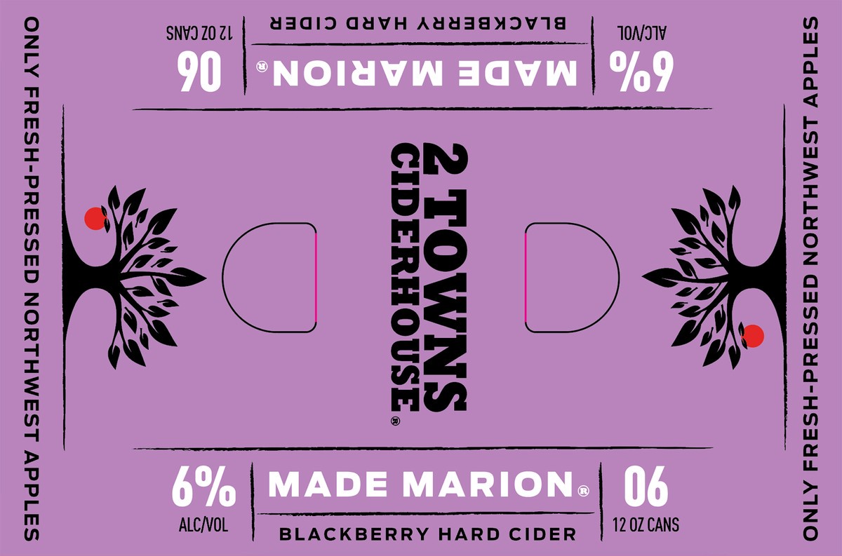 slide 7 of 9, 2 Towns Ciderhouse Made Marion Blackberry Hard Cider 6 - 12 oz Cans, 6 ct