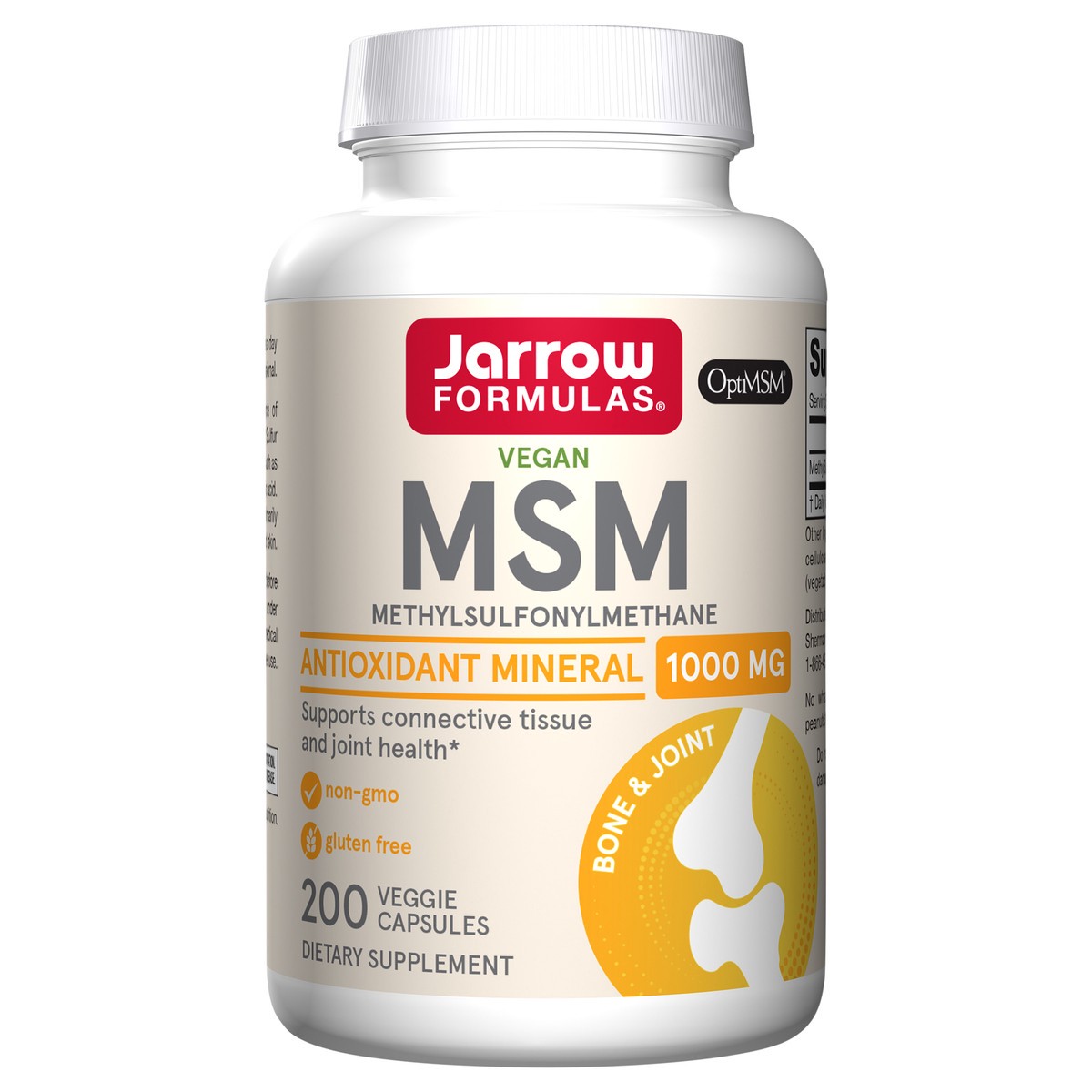 slide 1 of 4, Jarrow Formulas MSM 1000 mg - 200 Veggie Capsules - Methylsulfonylmethane - Source of Sulfur - Dietary Supplement Supports & Strengthens Joints - Up to 200 Servings, 200 ct