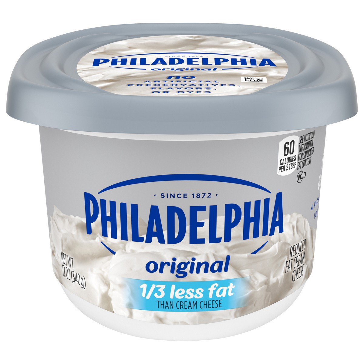 slide 1 of 5, Philadelphia Reduced Fat Cream Cheese with 1/3 Less Fat than Cream Cheese, 12 oz Tub, 12 oz