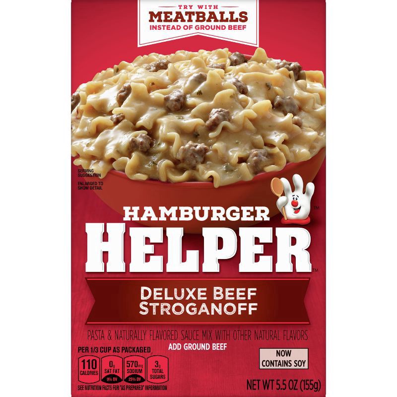 slide 1 of 3, Hamburger Helper Deluxe Beef Stroganoff 5.5 oz Box, 5.5 oz