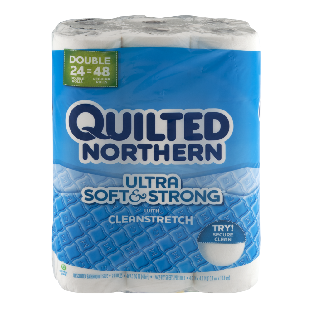 slide 1 of 1, Quilted Northern Ultra Soft & Strong Bath Tissue With Cleanstretch, 24 ct