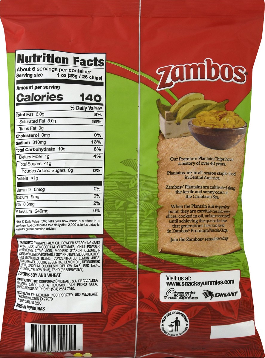 slide 10 of 10, Zambos Chile Limon Flavored Plantain Chips 5.5 oz, 