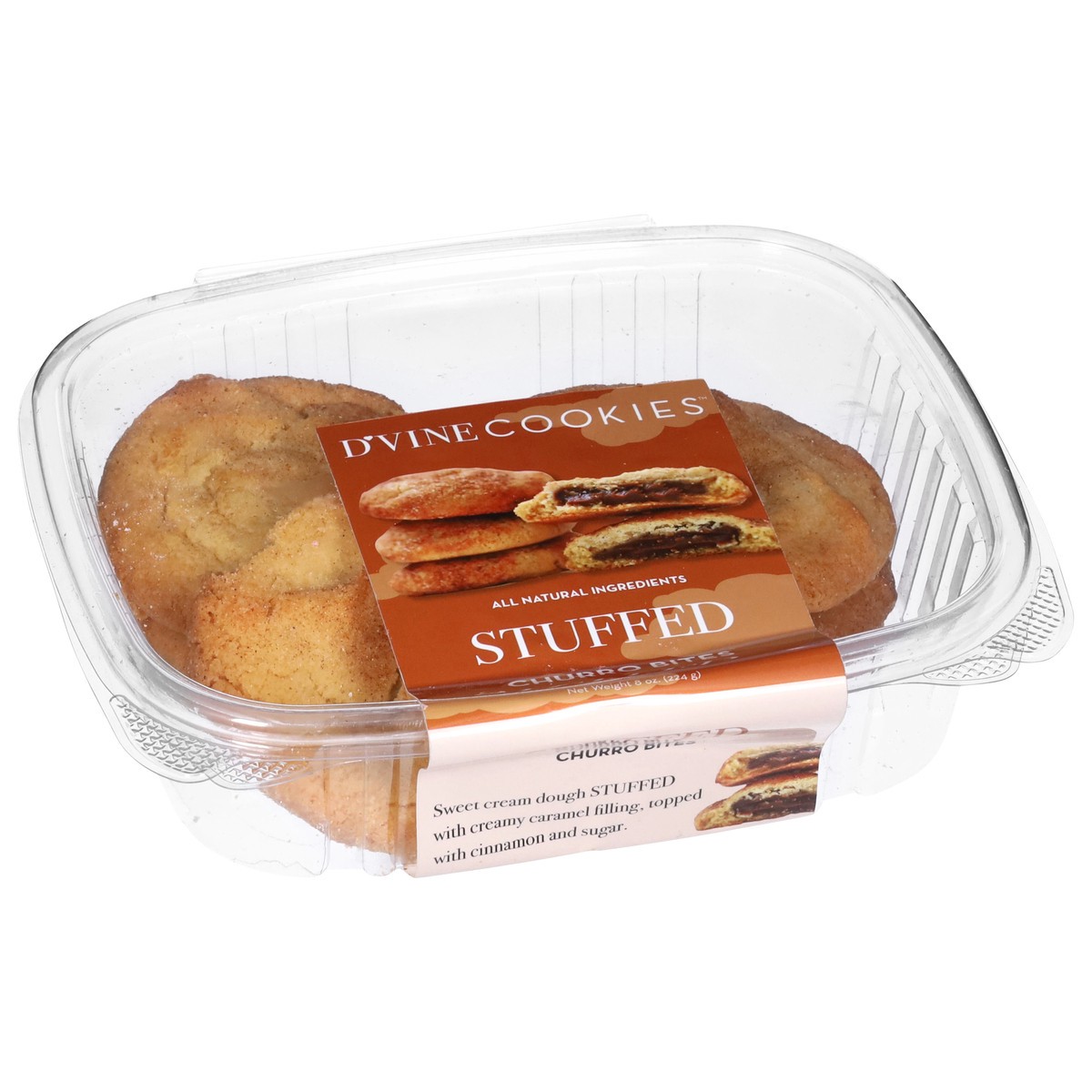 slide 2 of 4, Dvine Cookies Stuffd Churro Bites 8Oz, 8 oz