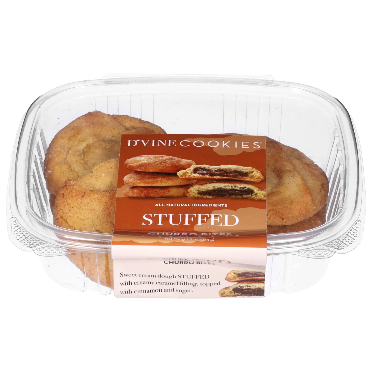 slide 1 of 4, Dvine Cookies Stuffd Churro Bites 8Oz, 8 oz