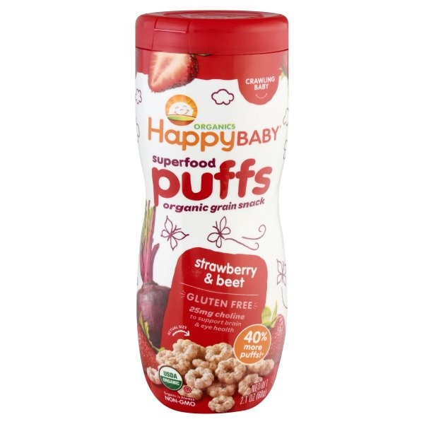 Happy Baby Strawberry & Beet Puffs Organic Superfoods 2.1 oz Shipt