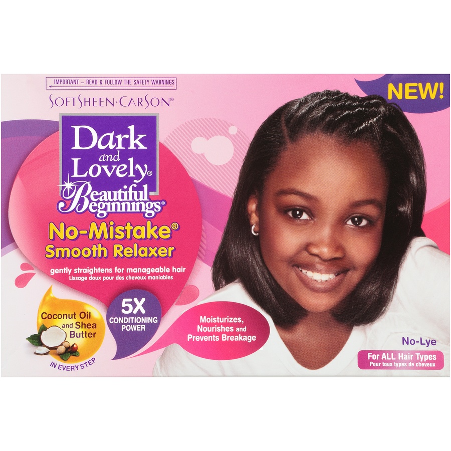 slide 1 of 7, Dark and Lovely Beautiful Beginnings No-Mistake Smooth Relaxer Kit Box, 1 ct