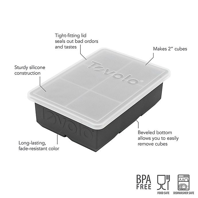 slide 3 of 5, Tovolo King Cube Ice Tray with Lid - Charcoal, 1 ct