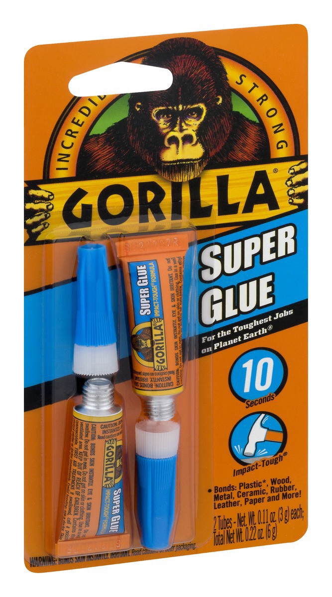 slide 10 of 13, Gorilla Super Glue 2 - 0.11 oz Tubes, 2x3g