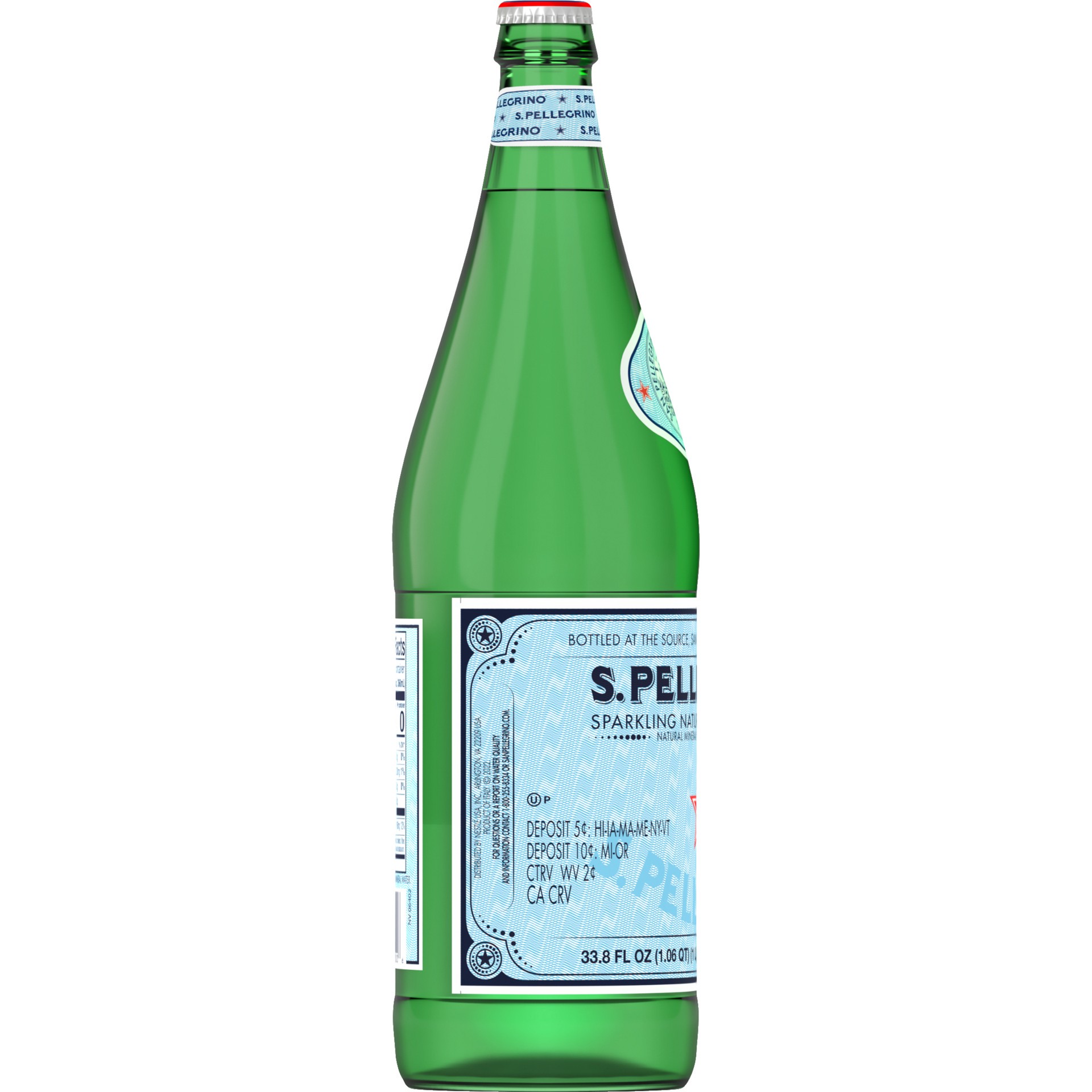 slide 4 of 7, S.Pellegrino Sparkling Natural Mineral Water Glass Bottle, 33.8 fl oz