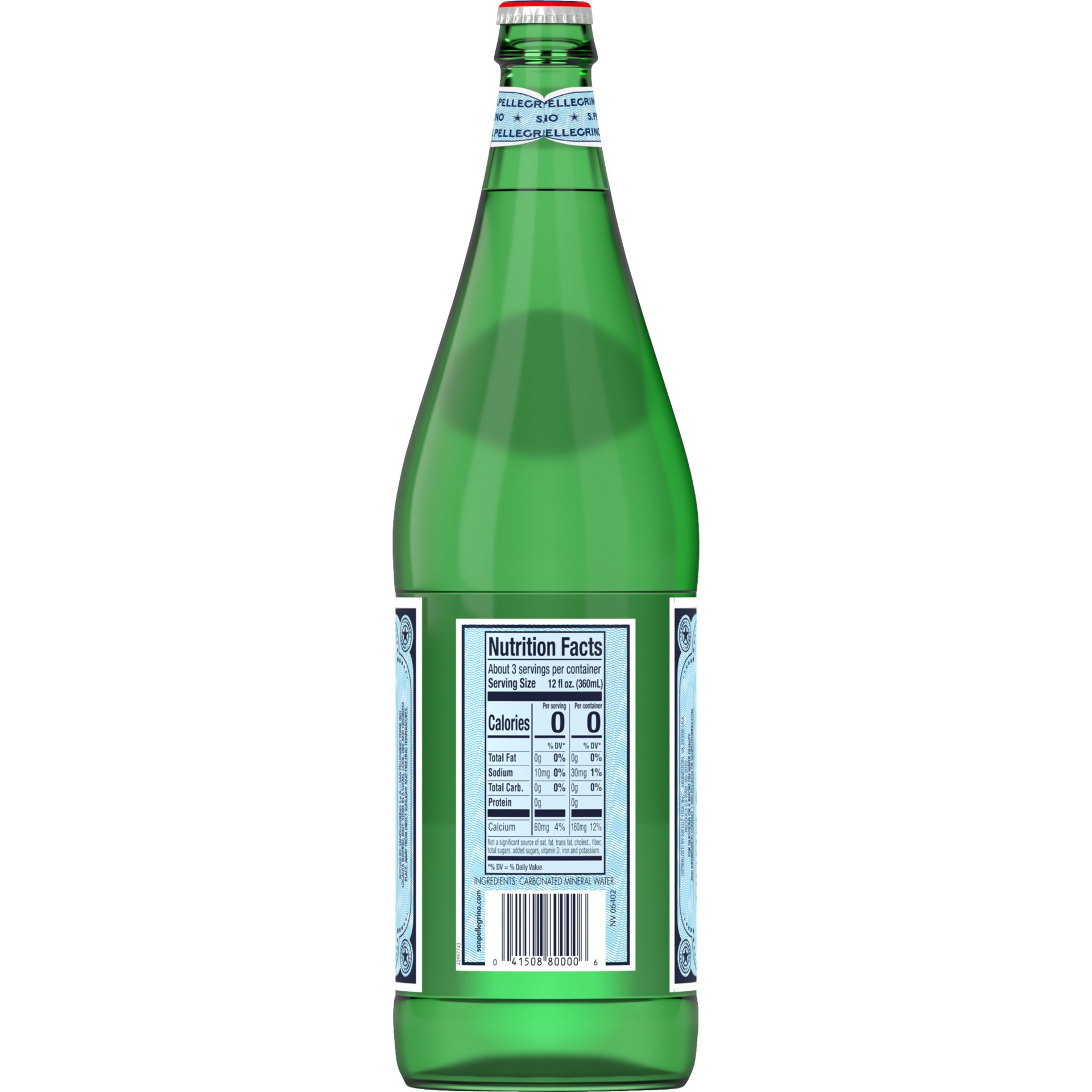 slide 5 of 7, S.Pellegrino Sparkling Natural Mineral Water Glass Bottle, 33.8 fl oz