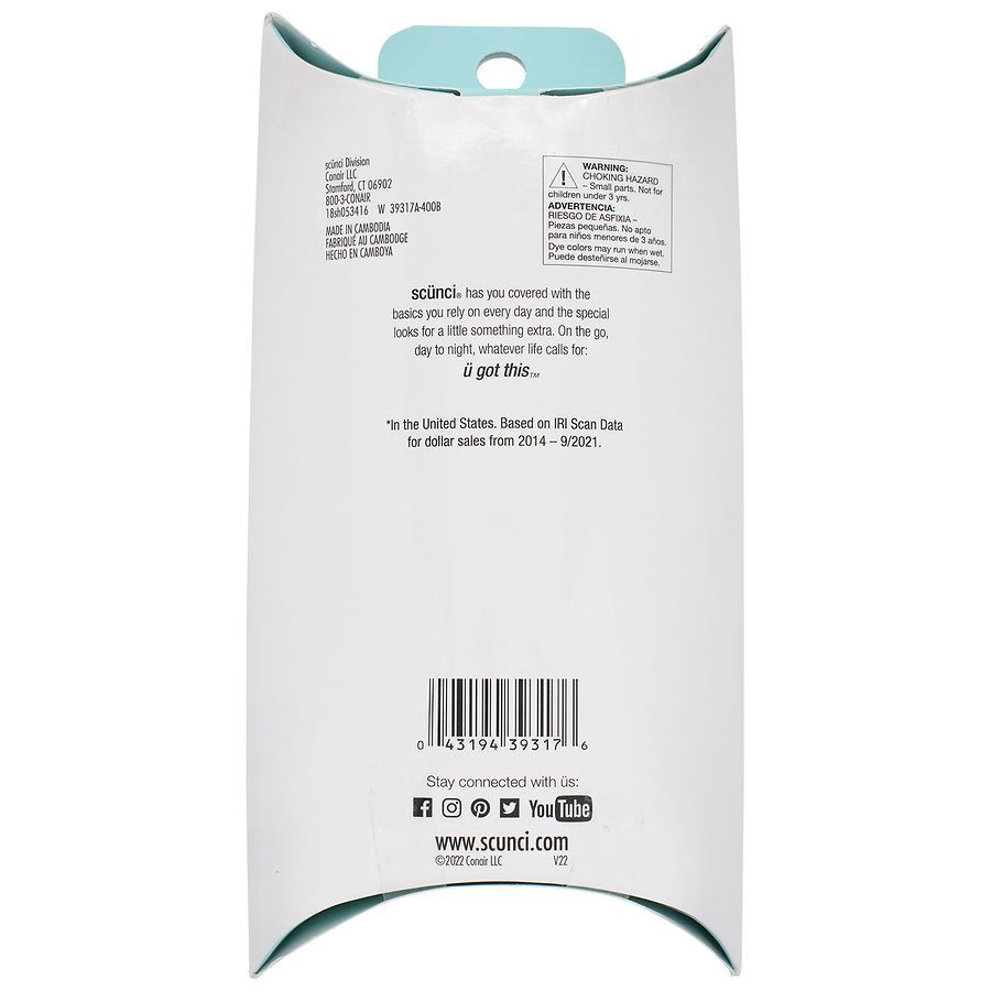 slide 5 of 5, scünci Comfort Classic Black Hair Elastics, 70 ct