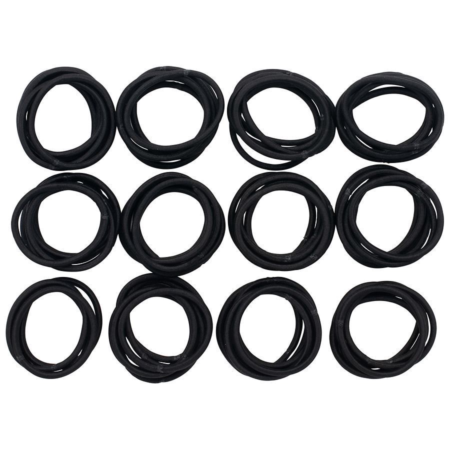 slide 4 of 5, scünci Comfort Classic Black Hair Elastics, 70 ct