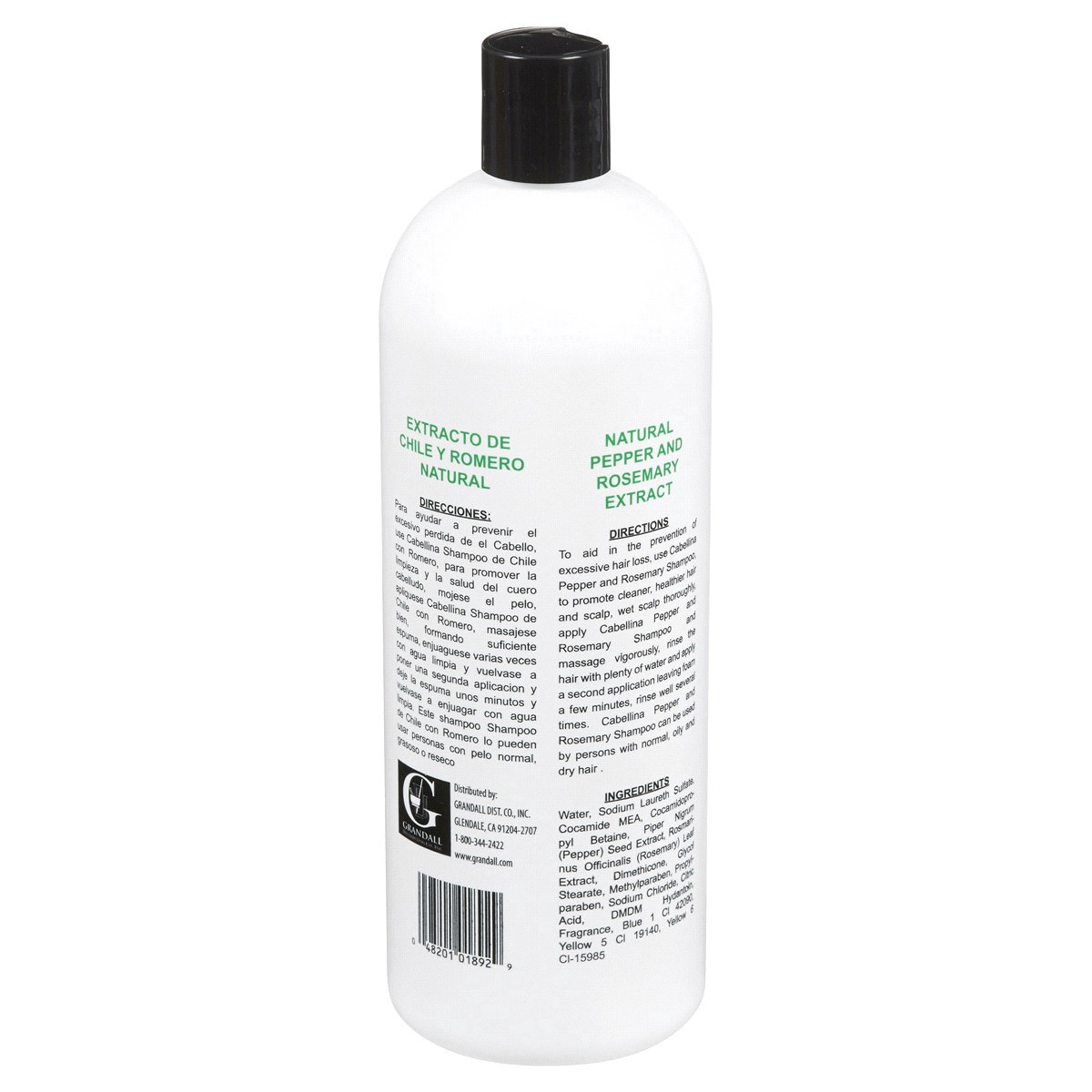 slide 5 of 5, Cabellina Pepper And Rosemary Natural Extract Shampoo, 32 oz