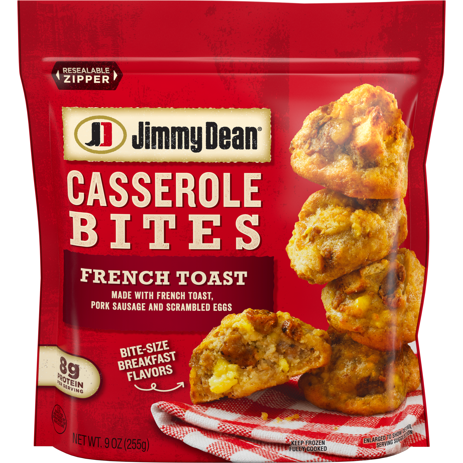 slide 1 of 5, Jimmy Dean French Toast Sausage & Egg Casserole Bites, 255.15 g