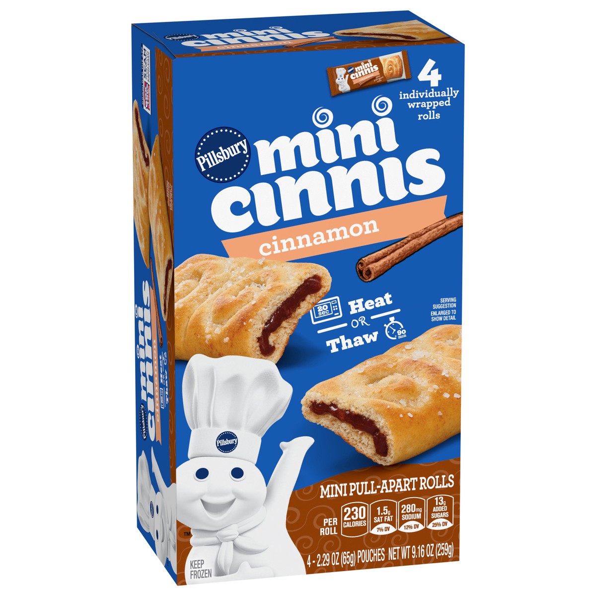 slide 2 of 13, Pillsbury Mini Cinnis, Pull-Apart Cinnamon Rolls, 4 Rolls, 9.16 oz, 4 ct