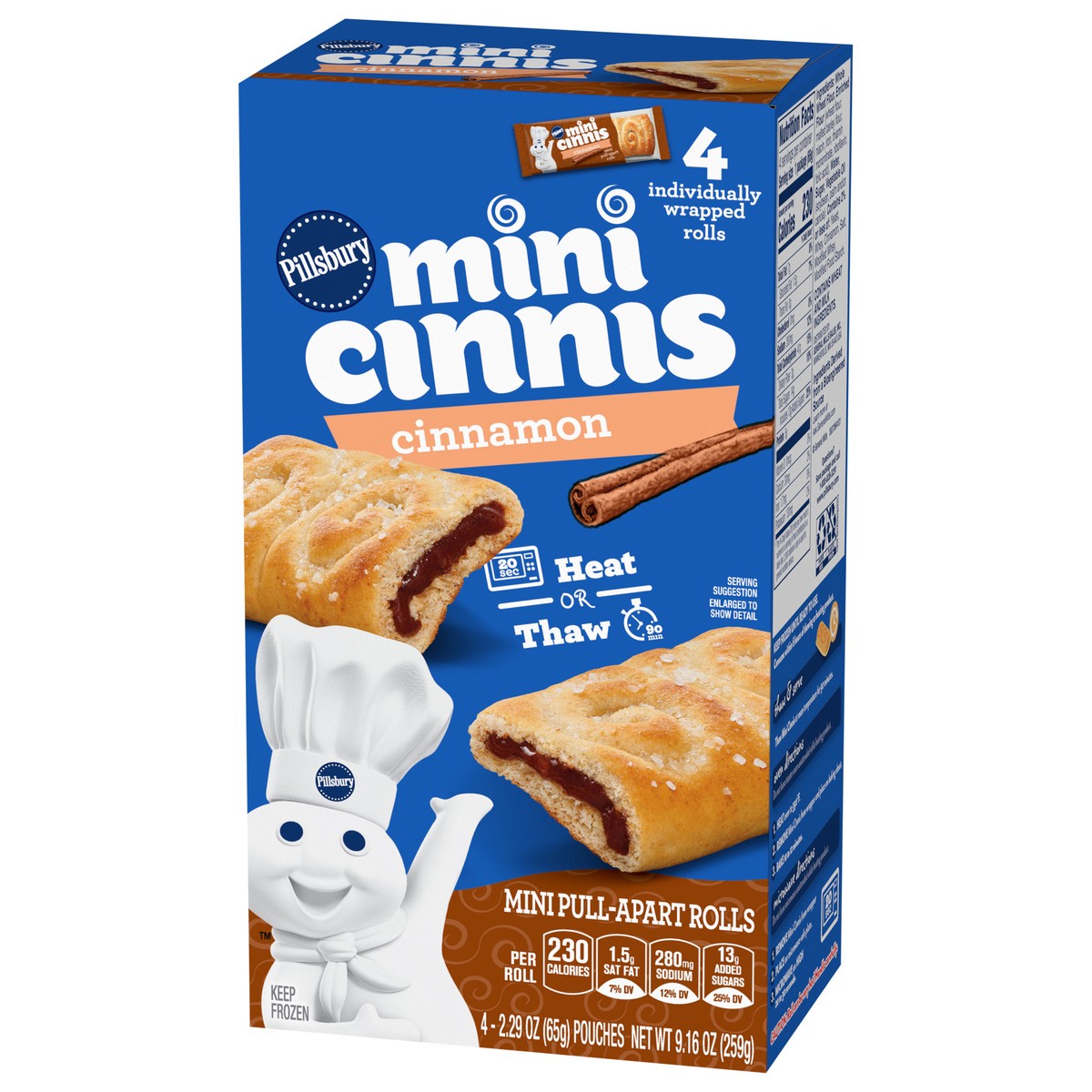 slide 10 of 13, Pillsbury Mini Cinnis, Pull-Apart Cinnamon Rolls, 4 Rolls, 9.16 oz, 4 ct