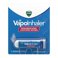 Vicks VapoInhaler, On-the-Go Portable Nasal Inhaler, Non-Medicated, With Refreshing Vicks Vapors, Menthol Scent , 1 Scented Stick