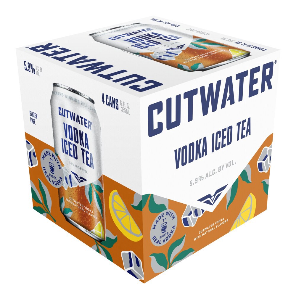 slide 6 of 6, Cutwater Spirits Vodka Tea 4 Pack, 12 fl oz Cans, 4 ct