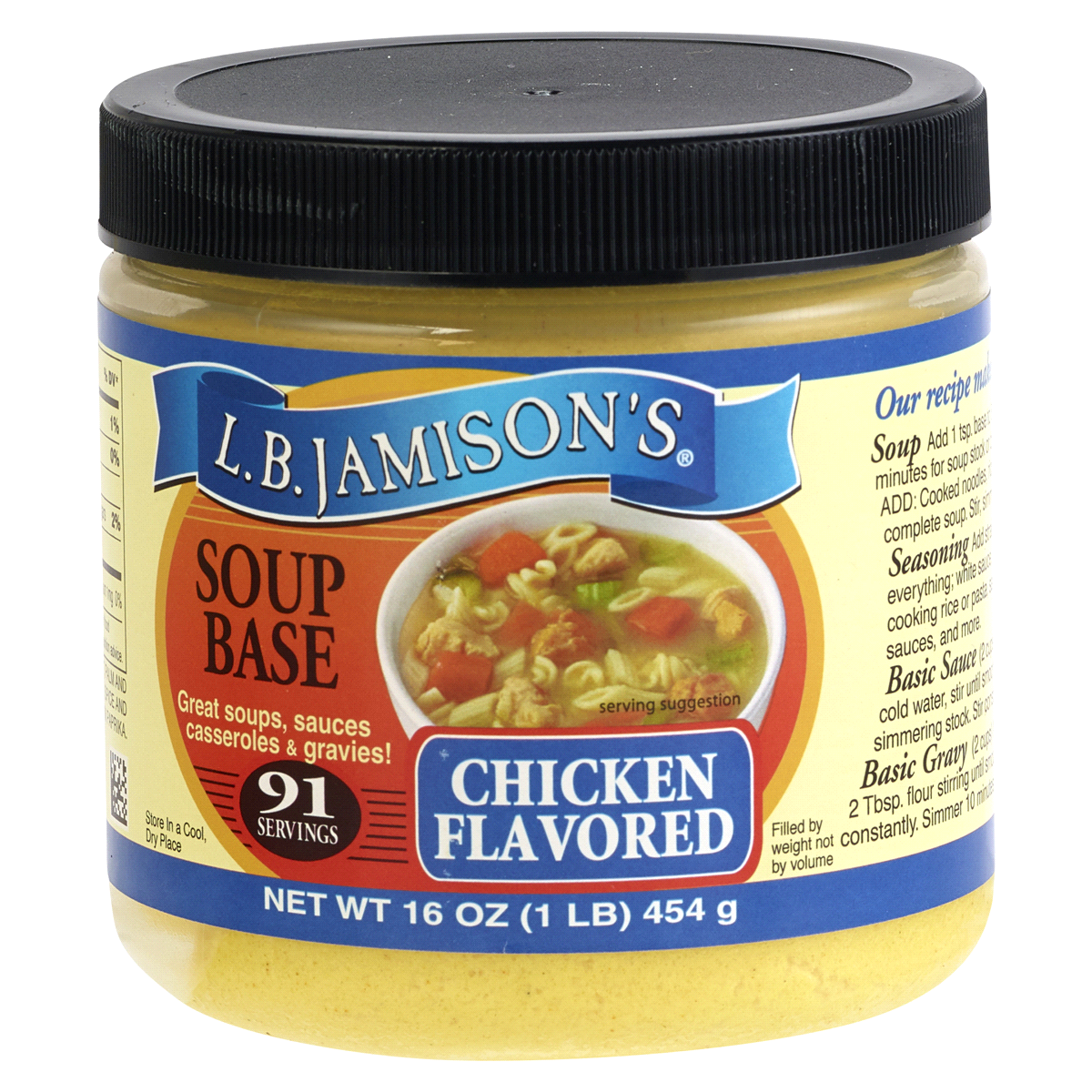 slide 1 of 1, L.B. Jamison's Chicken Flavored Soup Base, 16 oz