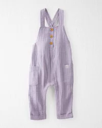 Littleplanet Baby Organic Cotton Gauze Overalls in Lilac - 9m