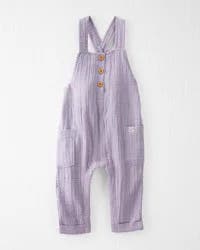 Littleplanet Baby Organic Cotton Gauze Overalls in Lilac - 9m