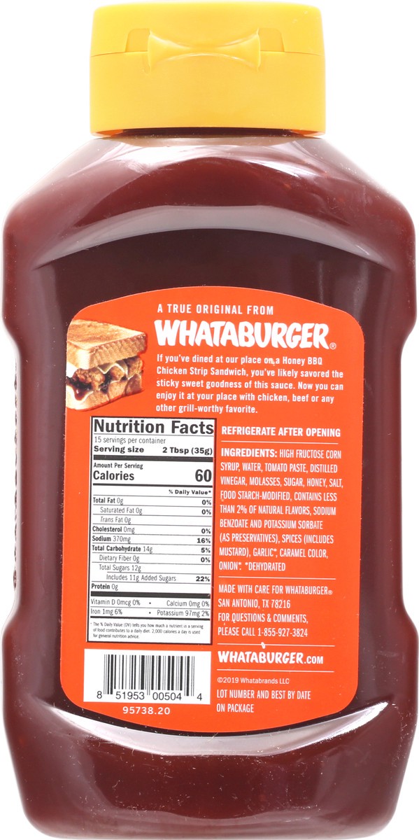 slide 5 of 9, Whataburger Honey BBQ Sauce 19 oz, 19 oz