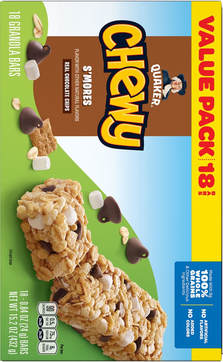 slide 3 of 6, Quaker Chewy Granola Bar S'mores 0.84 Oz 18 Count, 18 ct