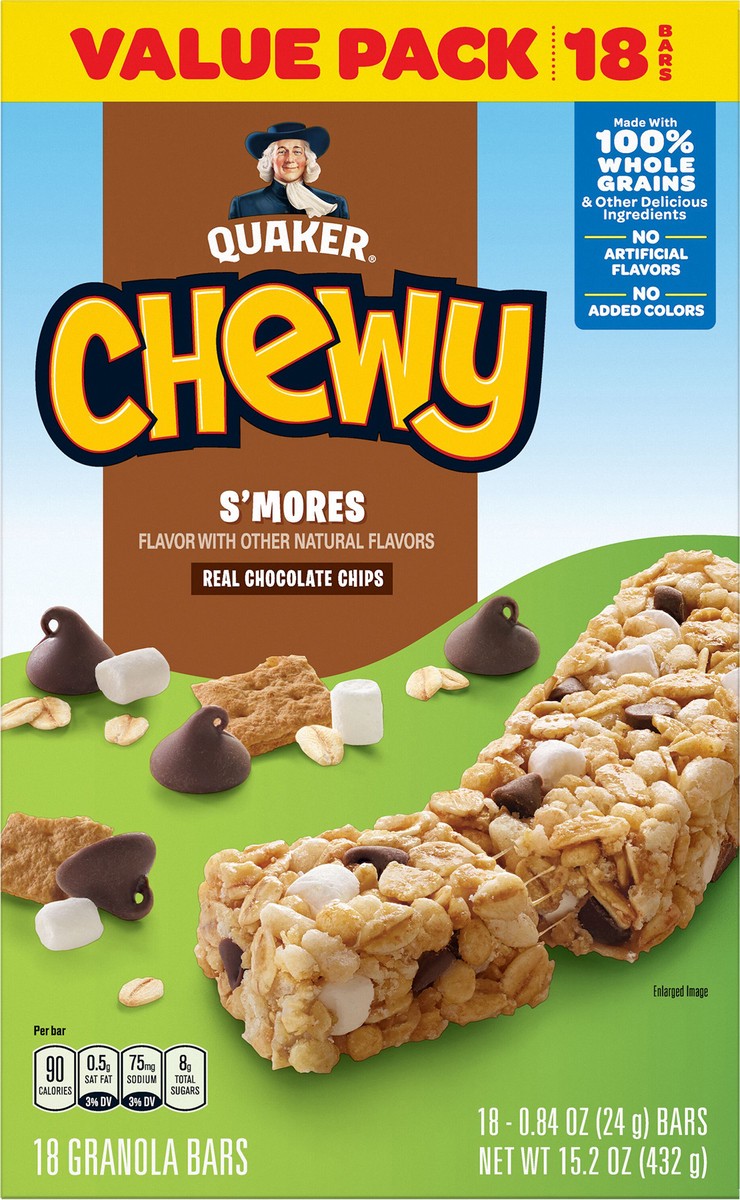slide 4 of 6, Quaker Chewy Granola Bar S'mores 0.84 Oz 18 Count, 18 ct