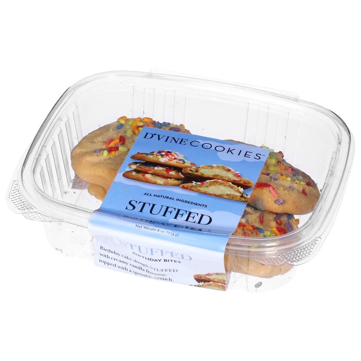 slide 2 of 4, Dvine Cookies Stuffd Birthday Bites 8Oz, 8 oz