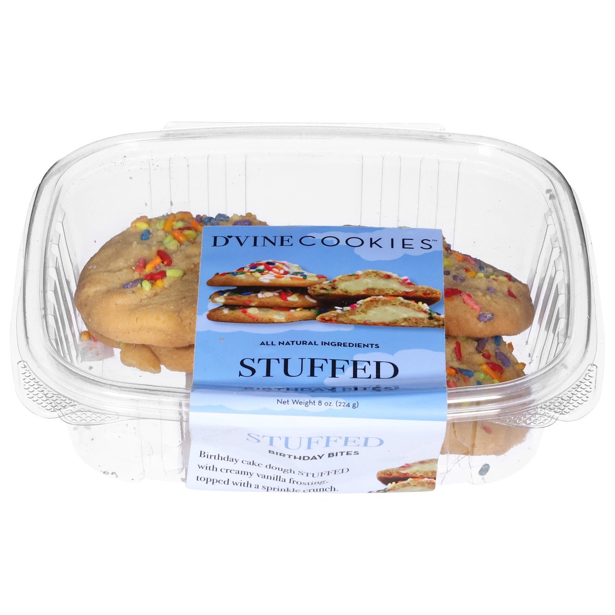 slide 1 of 4, Dvine Cookies Stuffd Birthday Bites 8Oz, 8 oz