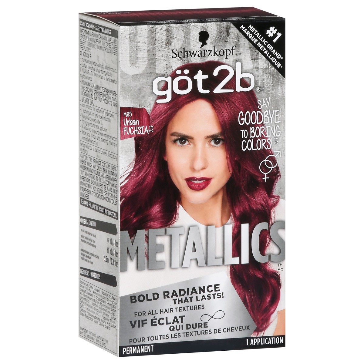 slide 5 of 9, göt2b Metallics Permanent Hair Color, M85 Urban Fuchsia, 4.76 fl oz