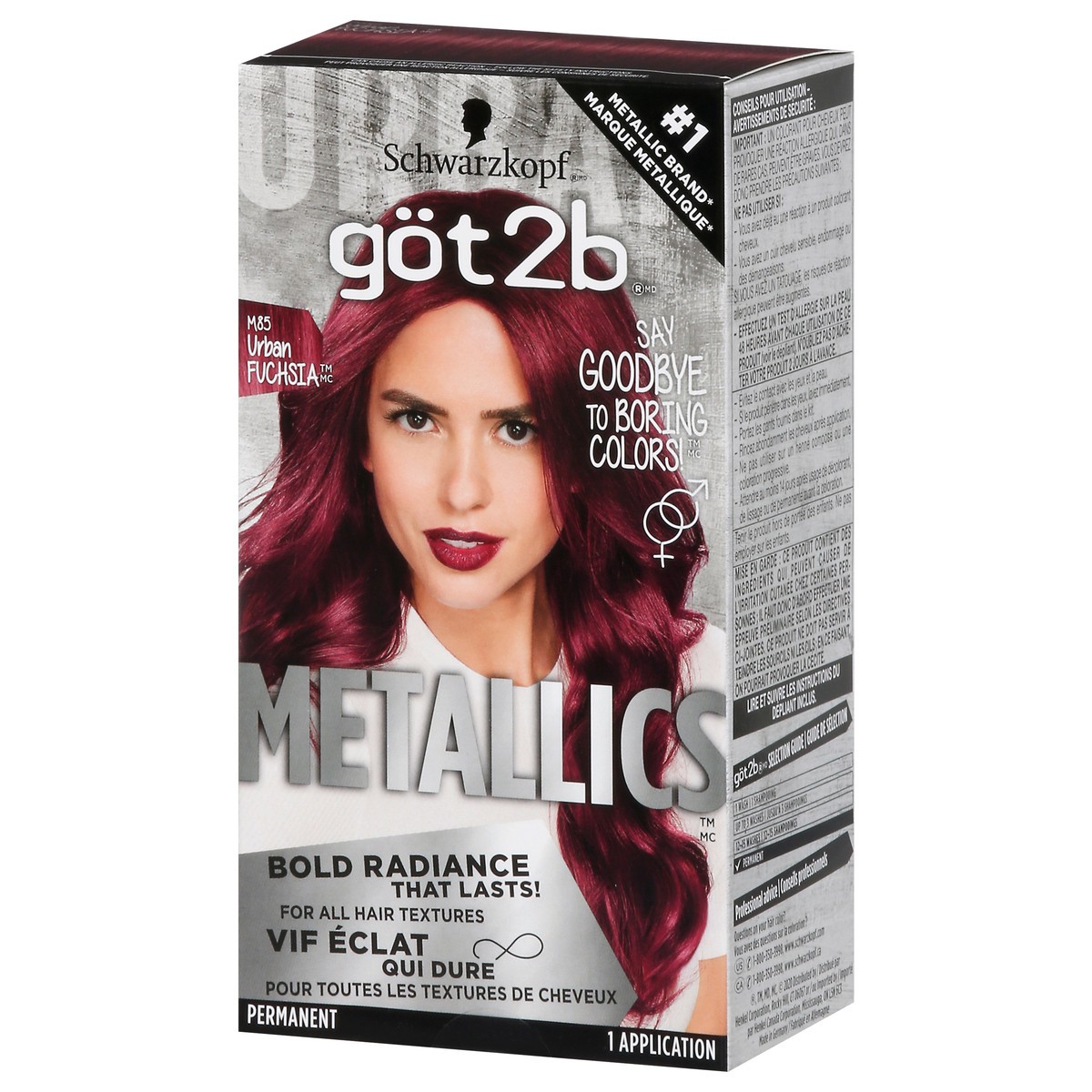 slide 7 of 9, göt2b Metallics Permanent Hair Color, M85 Urban Fuchsia, 4.76 fl oz